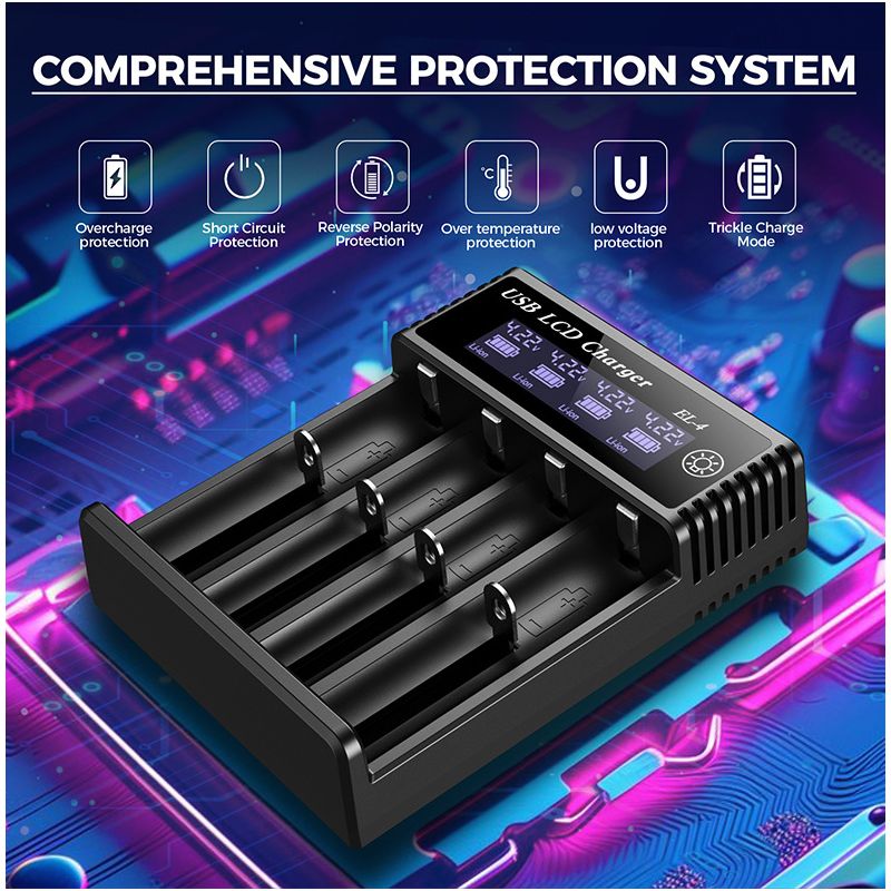 Inteligentná USB LCD nabíjačka na batérie 18650 univerzálna nabíjačka pre efektívne nabíjanie 3,7V lítiových batérií