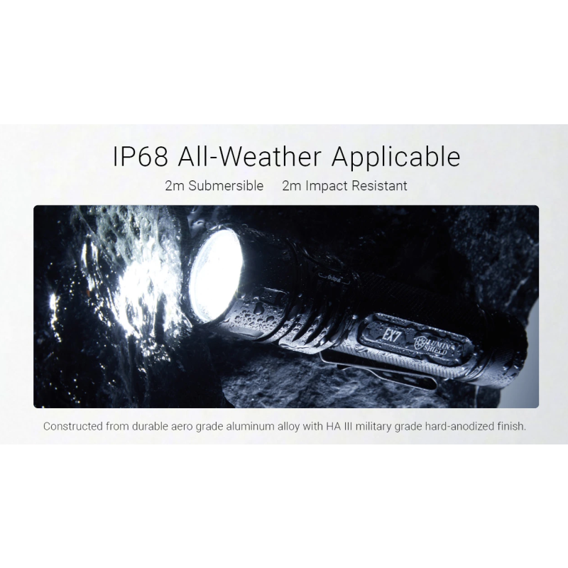 Nitecore EX7 6000lm USB-C Dobíjateľná Baterka | Výkonné LED Svietidlo pre Outdoor & Kemping