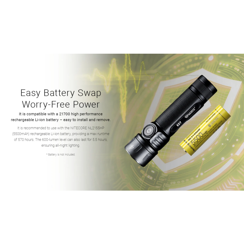 Nitecore EX7 6000lm USB-C Dobíjateľná Baterka | Výkonné LED Svietidlo pre Outdoor & Kemping