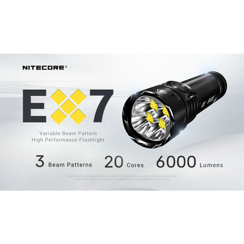 Nitecore EX7 6000lm USB-C Dobíjateľná Baterka | Výkonné LED Svietidlo pre Outdoor & Kemping