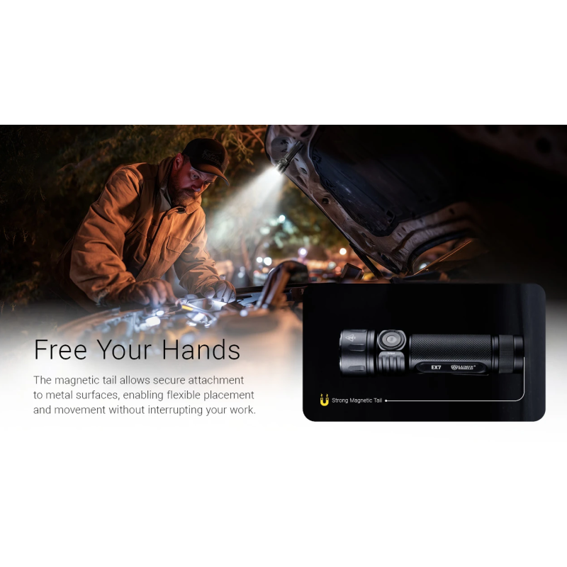 Nitecore EX7 6000lm USB-C Dobíjateľná Baterka | Výkonné LED Svietidlo pre Outdoor & Kemping