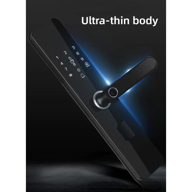 Objavte elektronický inteligentný zámok s biometrickým zámkom na odtlačky prstov a elegantným dizajnom pre bezpečný vstup