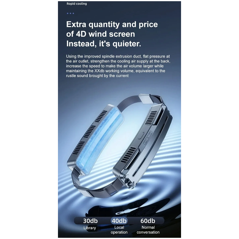 Objavte ľadový pásový ventilátor pre vonkajšie športy ľahký prenosný chladiaci doplnok na kempovanie a cestovanie