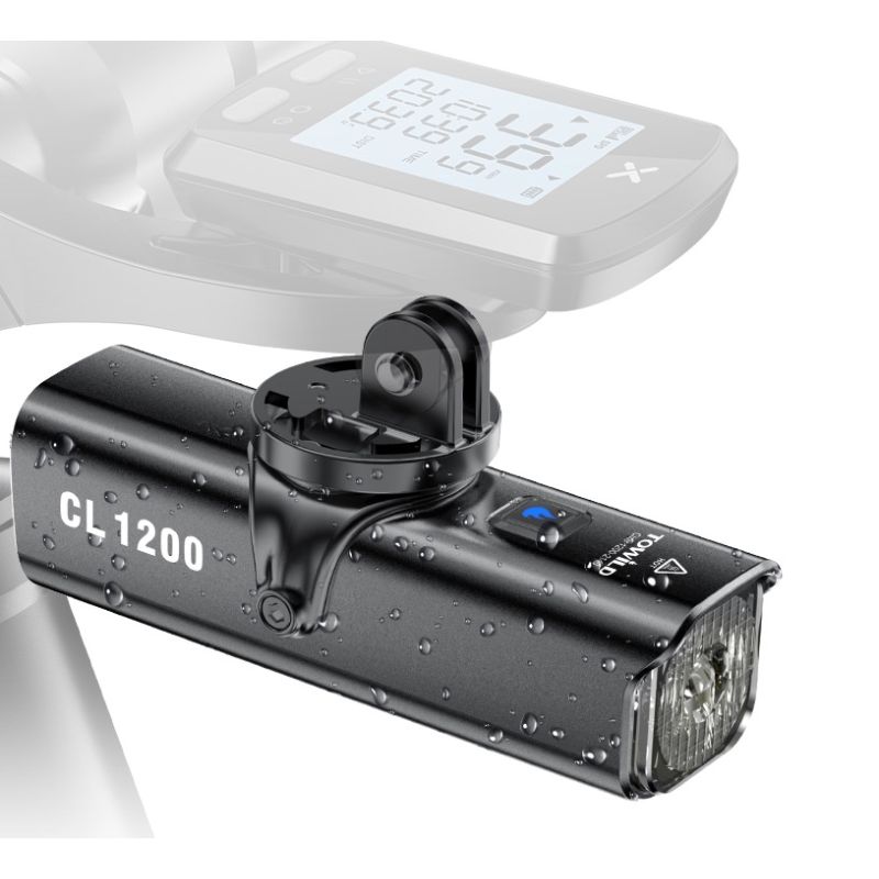 Predné svetlo TOWILD CL1200 1200LM LED USB dobíjacie vodotesné cyklistické príslušenstvo pre nočné jazdenie
