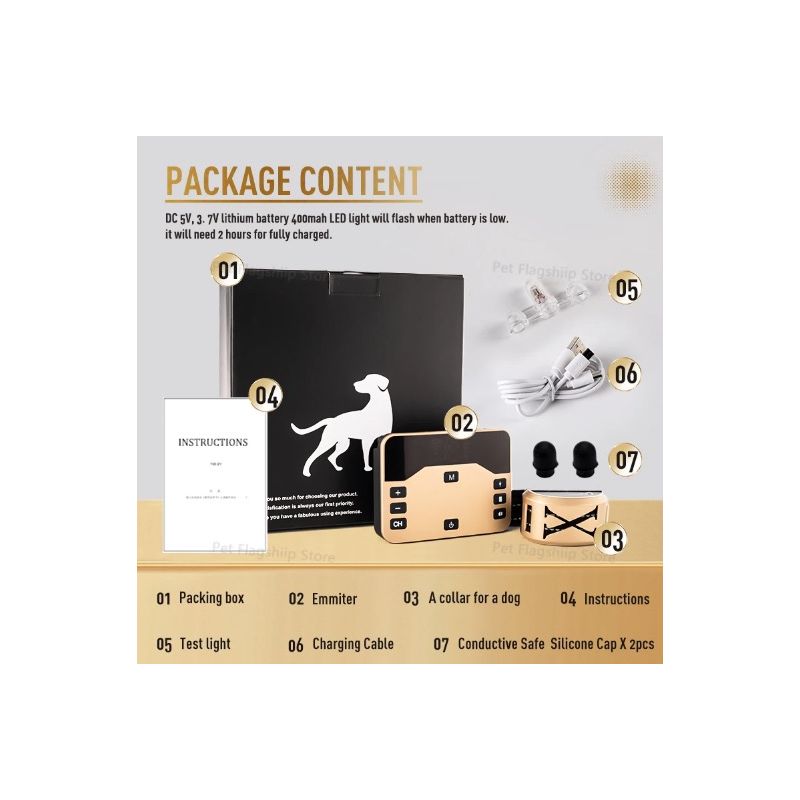 Bezdrôtový Elektronický Ohradník 2-v-1 Elektrický Obojok na Výcvik Psov Pohodlný Dizajn pre Bezpečné Zvieratá