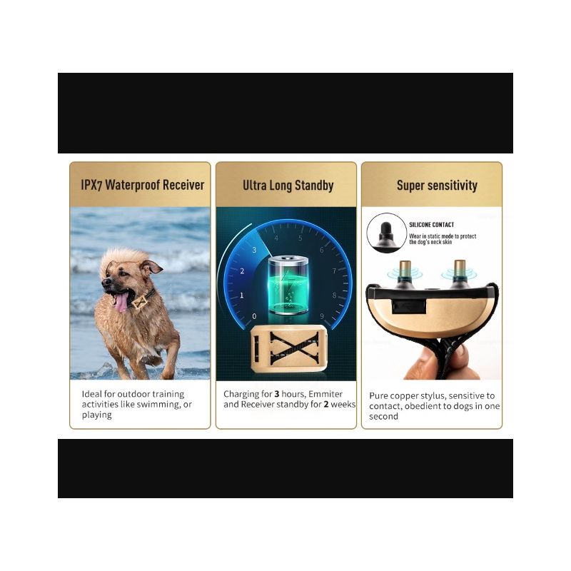 Bezdrôtový Elektronický Ohradník 2-v-1 Elektrický Obojok na Výcvik Psov Pohodlný Dizajn pre Bezpečné Zvieratá