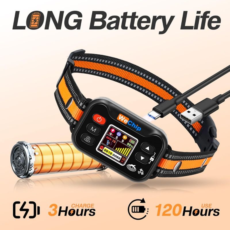 GPS Bezdrôtový Plot pre Psov, Dobíjací Obojok proti Štekaniu, Vodotesný Systém pre Psov 15-120 libier