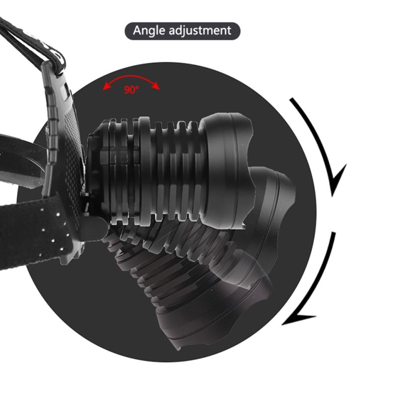 Svetlomet XHP70 8000LM USB nabíjateľný IPX5 vodotesný pre rybolov a kemping s 18650 batériou a režimami svetla