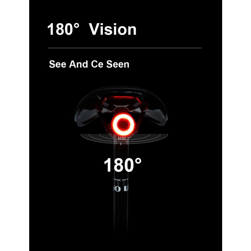 Inteligentné bicyklové chvostové svetlo LED s automatickým štart-stop IPX6 vodotesné cyklistické príslušenstvo