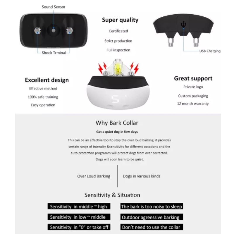 Objavte Nový Touch 7 Obojok Pre Psy Nabíjateľný Statický Šok s IP67 Vodotesnosťou Riešenie Nadmerného Štěkotu
