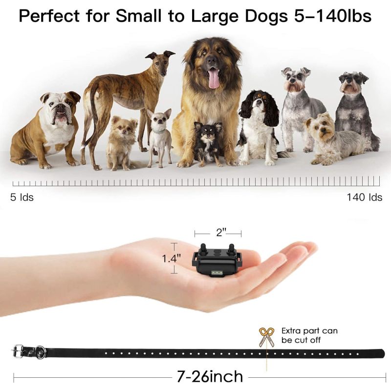 Nový vodotesný elektrický obojok s diaľkovým ovládaním nastaviteľné úrovne pre všetky veľkosti psov 800m