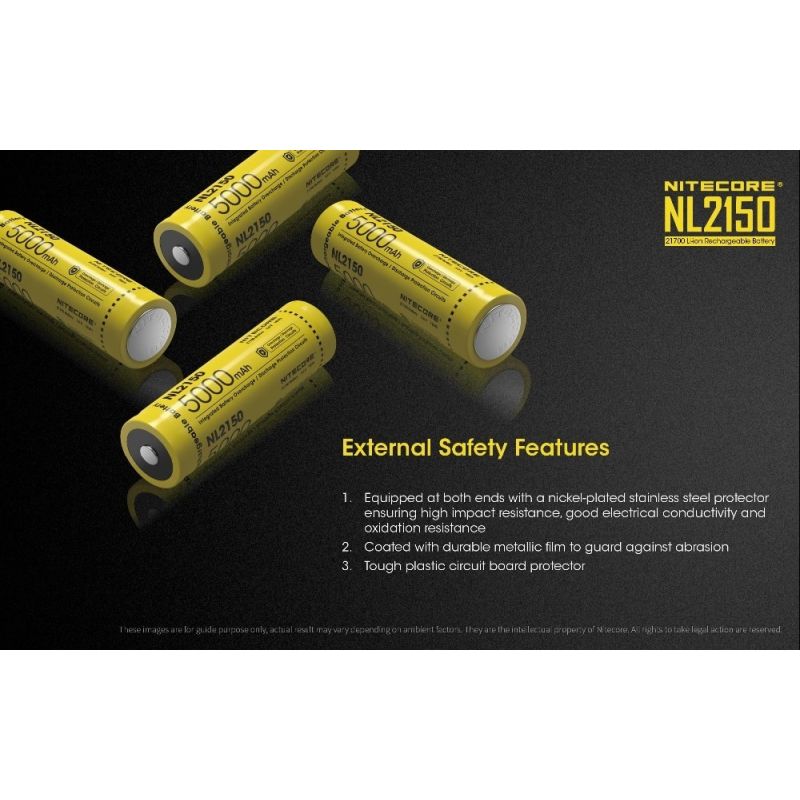 NITECORE NL2150 5000mAh batéria 21700 pre výkonné baterky a prenosné zariadenia s dlhodobou výdržou
