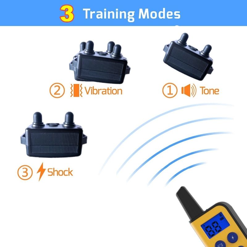 2020 Nový elektrický výcvik psov nabíjateľný golier 1000m dosah vodotesný priateľský k domácim zvieratám