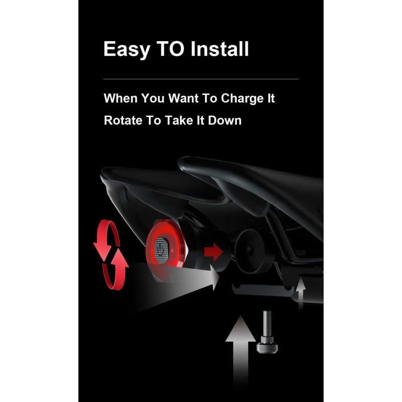 Inteligentné bicyklové chvostové svetlo LED s automatickým štart-stop IPX6 vodotesné cyklistické príslušenstvo