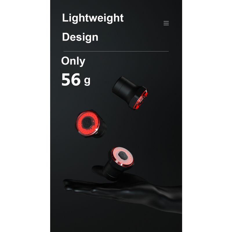 Inteligentné bicyklové chvostové svetlo LED s automatickým štart-stop IPX6 vodotesné cyklistické príslušenstvo