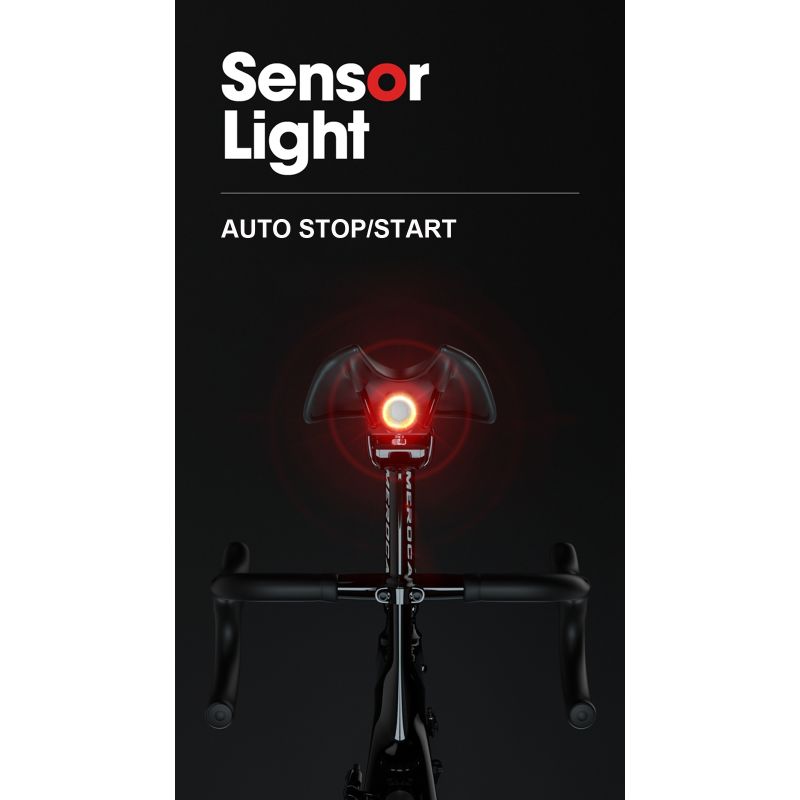 Inteligentné bicyklové chvostové svetlo LED s automatickým štart-stop IPX6 vodotesné cyklistické príslušenstvo