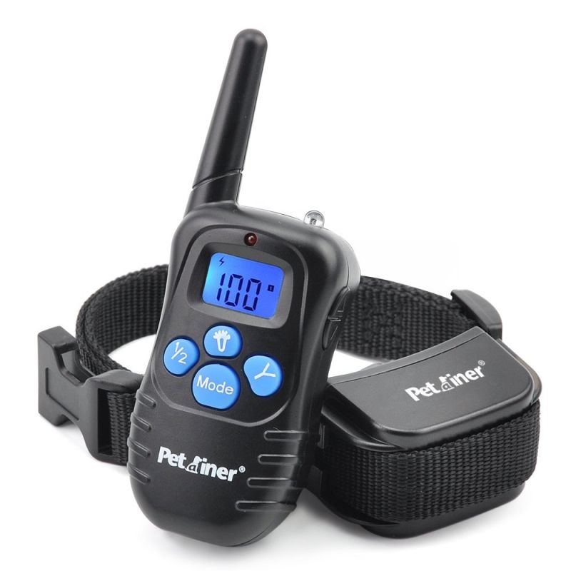 Petrainer 998D výcvikový obojok pre psov vodotesný šokový obojok s LCD displejom a diaľkovým ovládaním