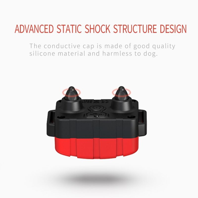 Nabíjateľný vodotesný výcvikový obojok pre psov s nastaviteľnými úrovňami šoku a diaľkovým ovládaním
