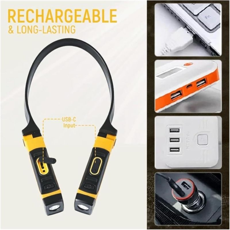 Rechargeable Neck Light -LED neck hanging light-USB Neck Reading Light 