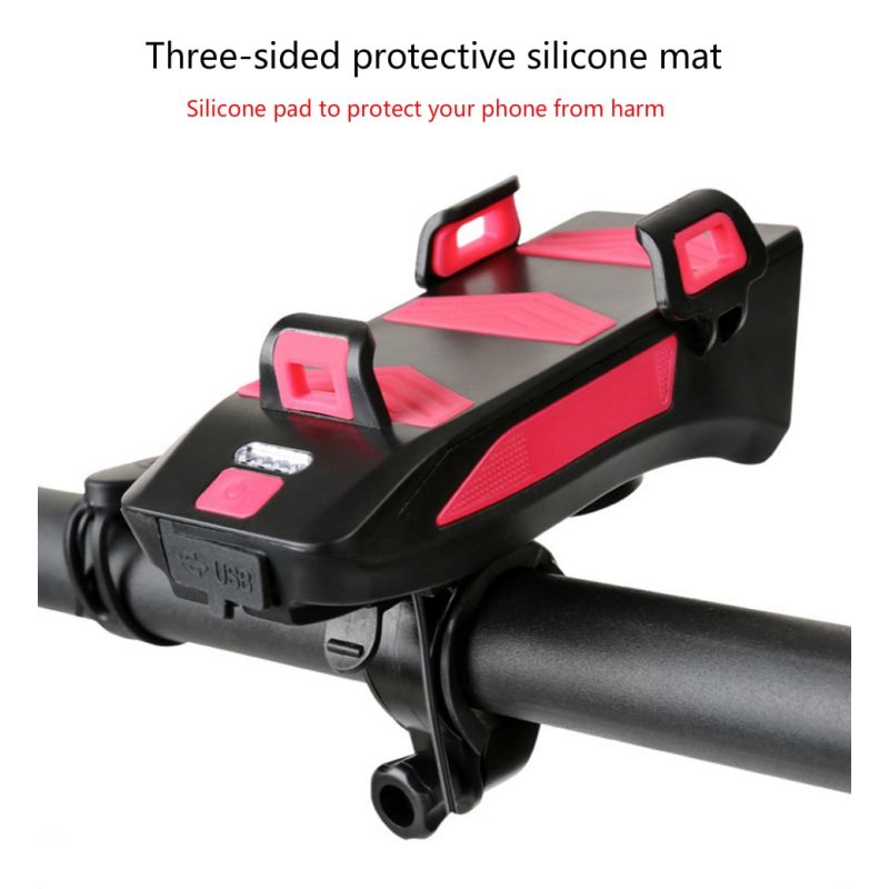 Bicykel svetlo 4 v 1 s 800 lumenmi LED klaksón držiak na telefón power bank cyklistické doplnky nabíjateľné