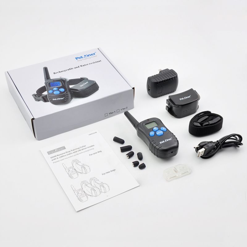 Petrainer 998D výcvikový obojok pre psov vodotesný šokový obojok s LCD displejom a diaľkovým ovládaním