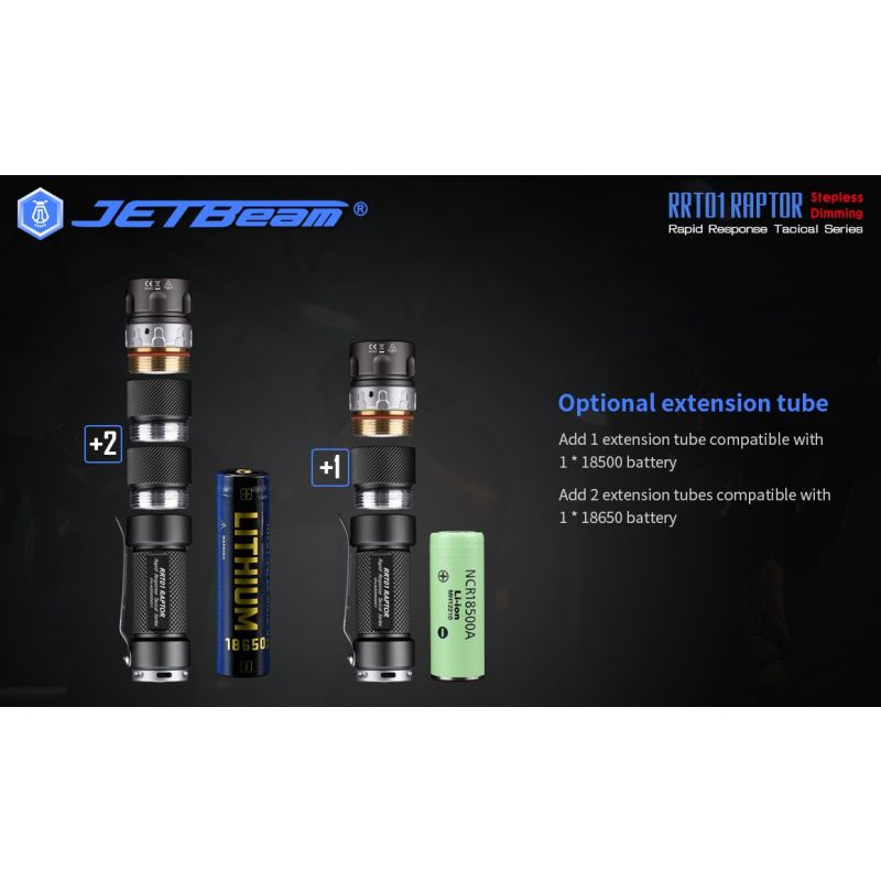 JETBeam JET-RRT01 taktická EDC baterka 950 lúmen XP-L s nastaviteľným lúčom ideálna na kempovanie a turistiku