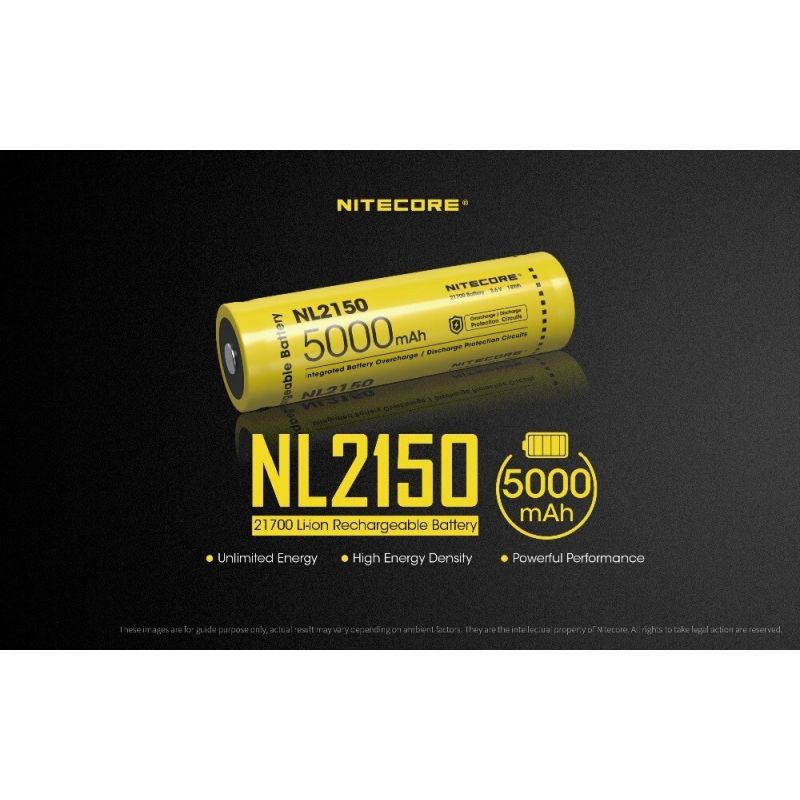 NITECORE NL2150 5000mAh batéria 21700 pre výkonné baterky a prenosné zariadenia s dlhodobou výdržou
