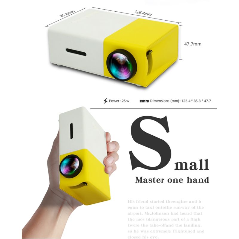 YG300 LED Mini Projektor prenosný projektor s podporou 1080P HDMI USB ľahký projektor ideálny na filmový večer