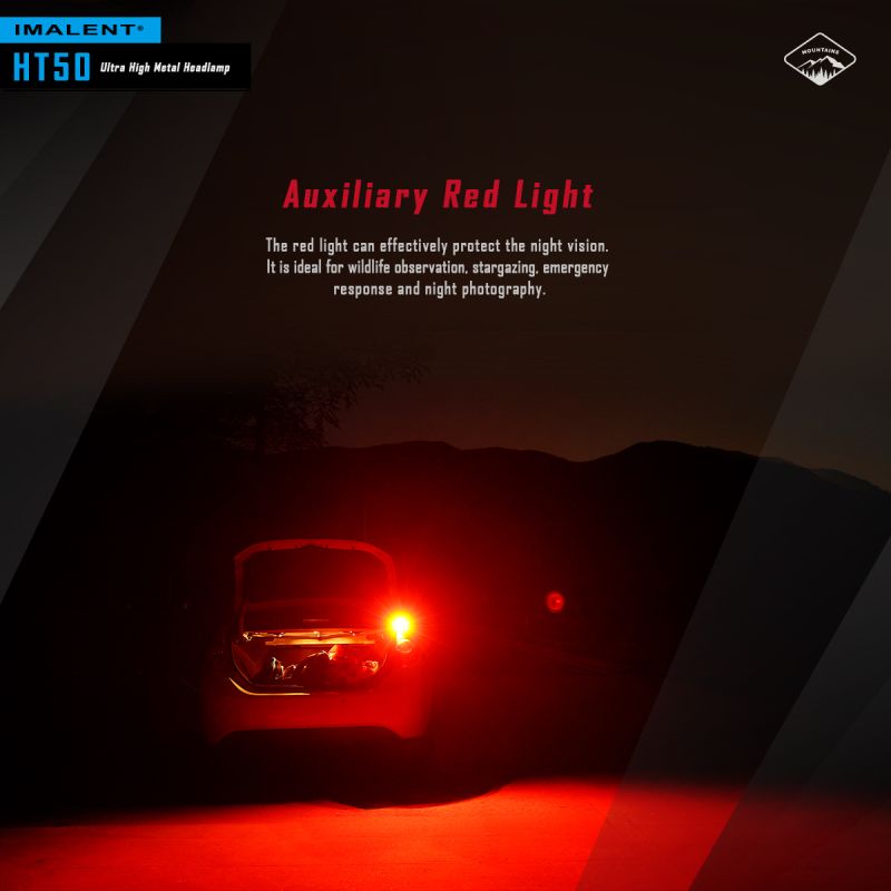 Objavte IMALENT HT50 dobrodružnú čelovku s dlhým chodom a vysokým svetelným výkonom ideálnu na outdoorové osvetlenie