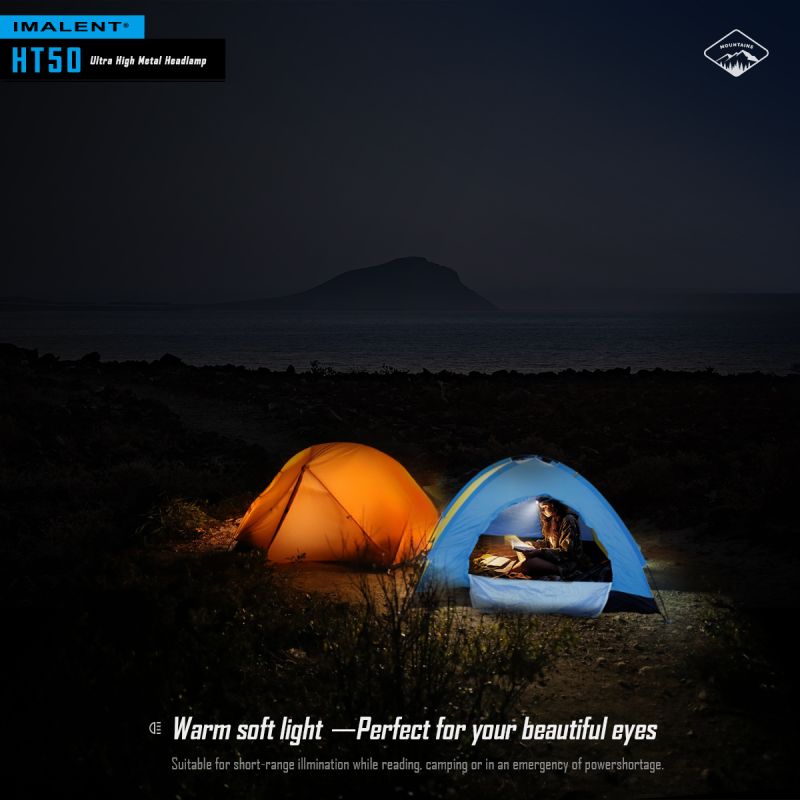 Objavte IMALENT HT50 dobrodružnú čelovku s dlhým chodom a vysokým svetelným výkonom ideálnu na outdoorové osvetlenie