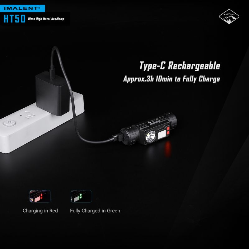 Objavte IMALENT HT50 dobrodružnú čelovku s dlhým chodom a vysokým svetelným výkonom ideálnu na outdoorové osvetlenie