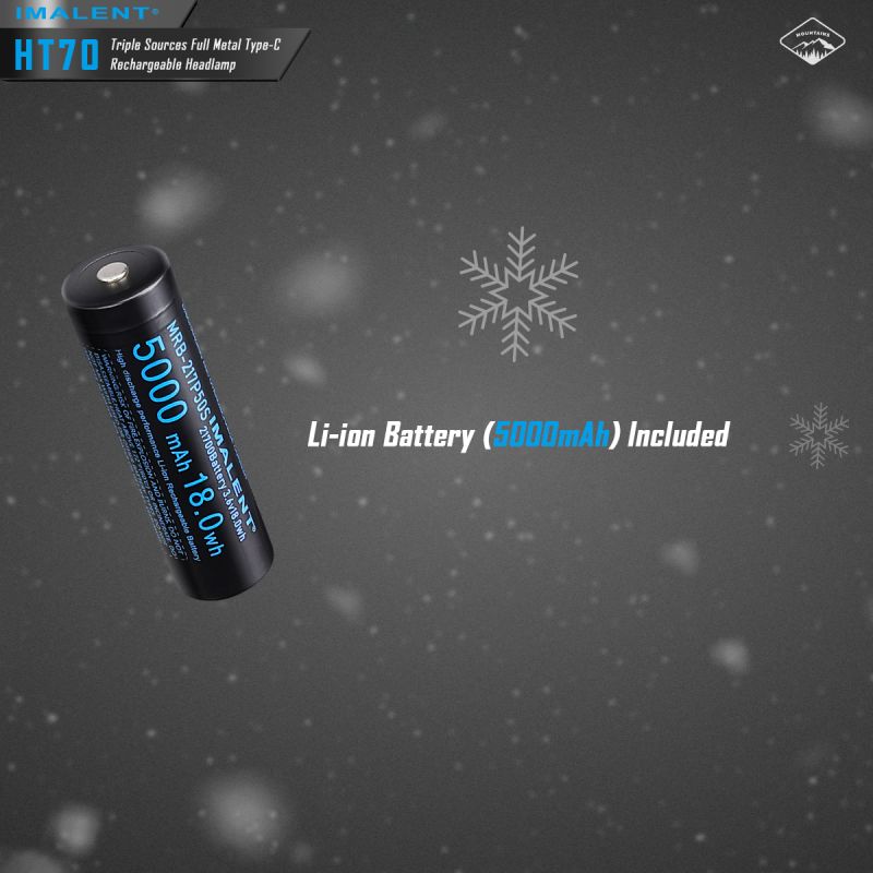 Dobrodružná čelovka IMALENT HT70 3500 lúmenov XHP50.3 HI LED s tromi zdrojmi svetla pre vonkajšie osvetlenie