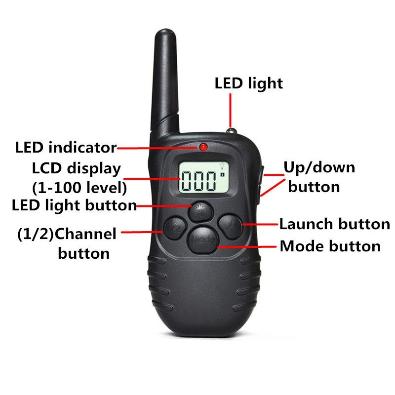 Viacfunkčný elektrický tréningový golier pre psov s diaľkovým ovládaním a nastaviteľnými režimami vibrácií