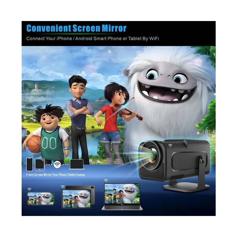 HY320 Android 11 projektor 4K 1080P 390 ANSI lúmenov pre živé zobrazenie a domácu zábavu Dual Wifi6 BT5.0