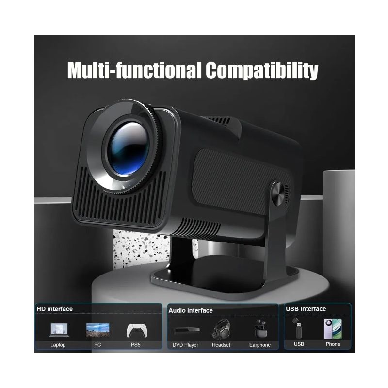 HY320 Android 11 projektor 4K 1080P 390 ANSI lúmenov pre živé zobrazenie a domácu zábavu Dual Wifi6 BT5.0
