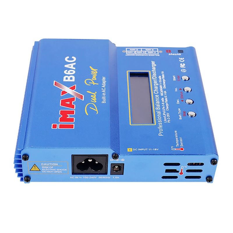 Imax B6AC RC nabíjačka 80W s LCD displejom pre Li-ion Lipo NiMH vysokovýkonná inteligentná balančná nabíjačka