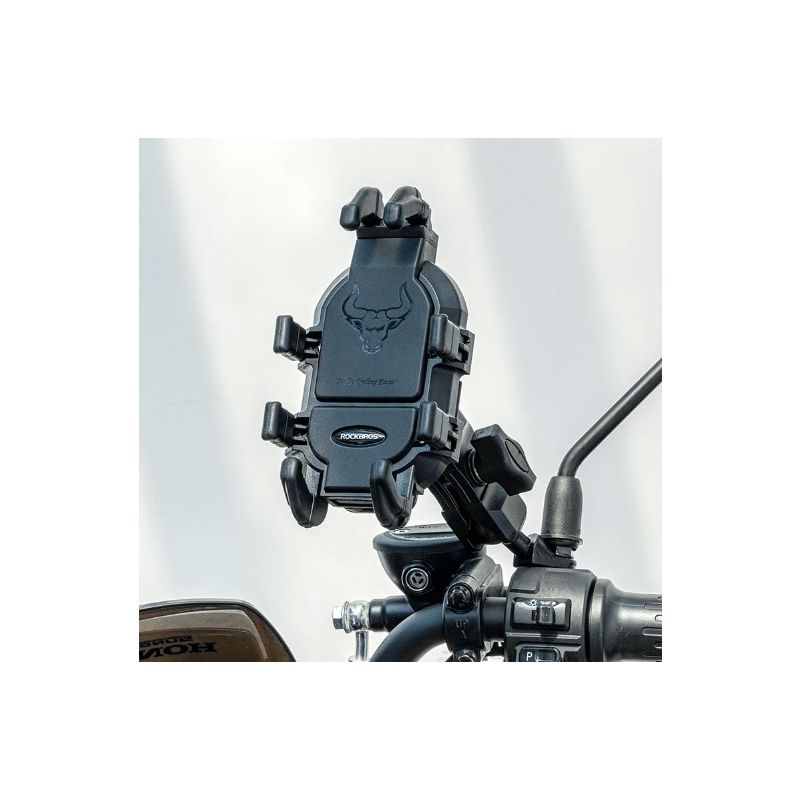 ROCKBROS držiak telefónu na bicykel nastaviteľný hliníkový držiak s tlmením nárazov pre motocykle