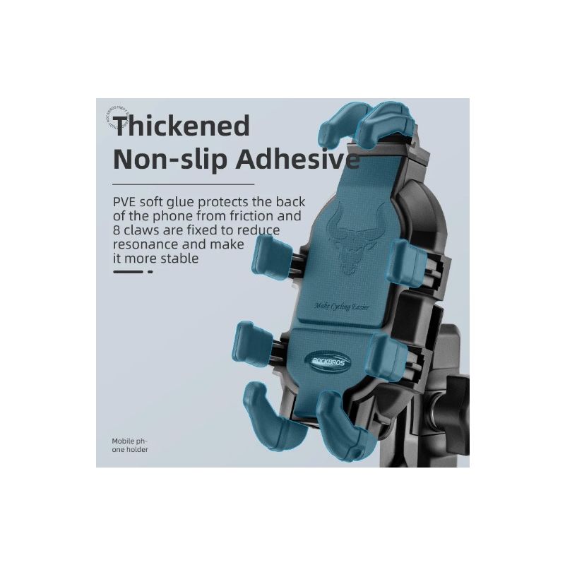ROCKBROS držiak telefónu na bicykel nastaviteľný hliníkový držiak s tlmením nárazov pre motocykle