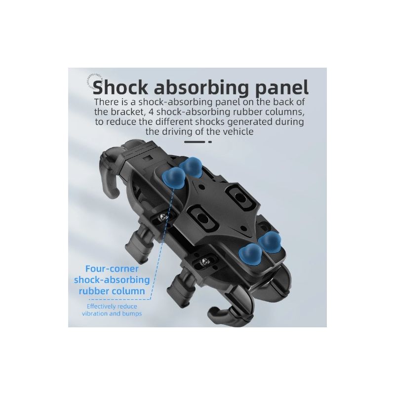 ROCKBROS držiak telefónu na bicykel nastaviteľný hliníkový držiak s tlmením nárazov pre motocykle