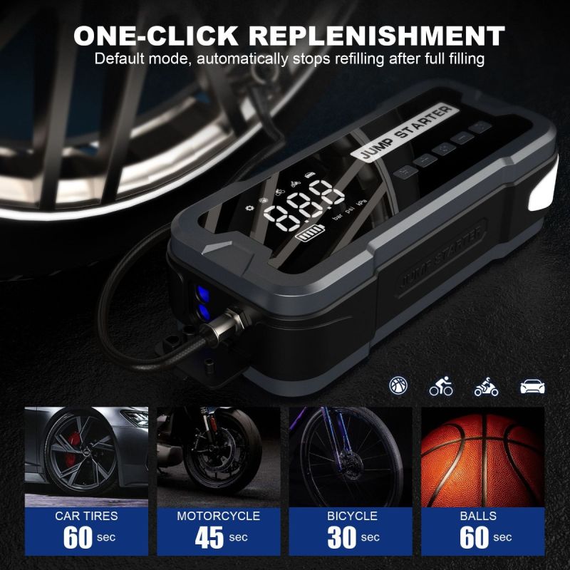 Kompaktné multifunkčné zariadenie Autopríslušenstvo Štartér do auta Power Bank s digitálnym displejom 8000mAh