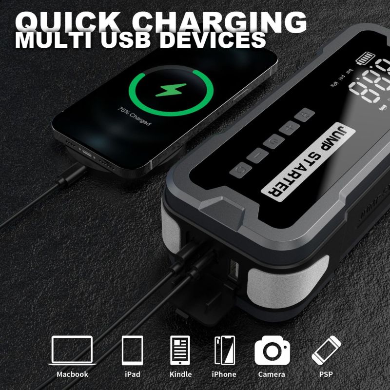 Kompaktné multifunkčné zariadenie Autopríslušenstvo Štartér do auta Power Bank s digitálnym displejom 8000mAh