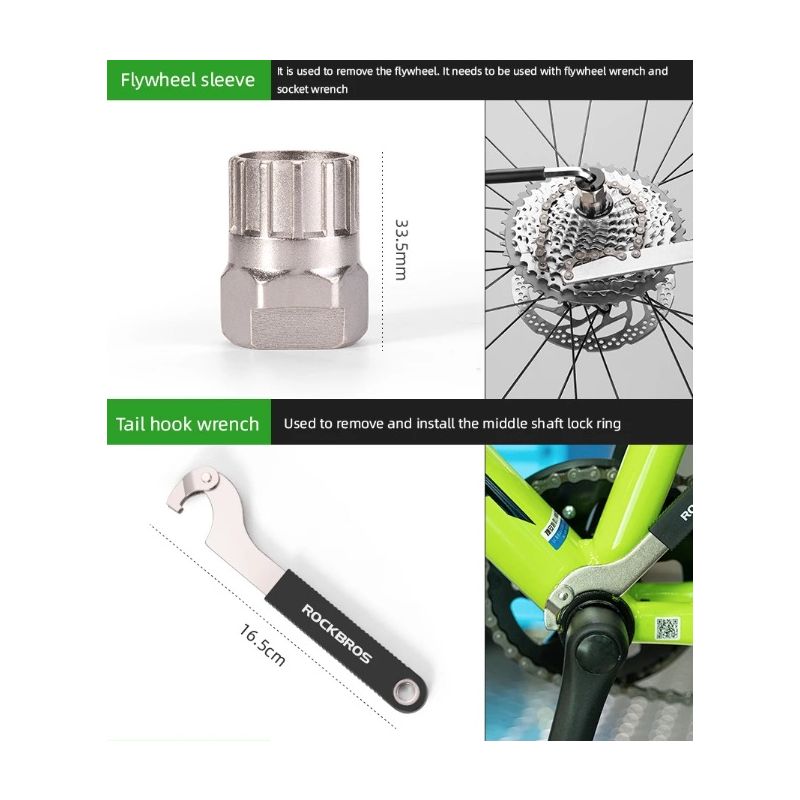 ROCKBROS profesionálne cyklistické náradie odolná multifunkčná sada na opravu bicykla z uhlíkovej ocele