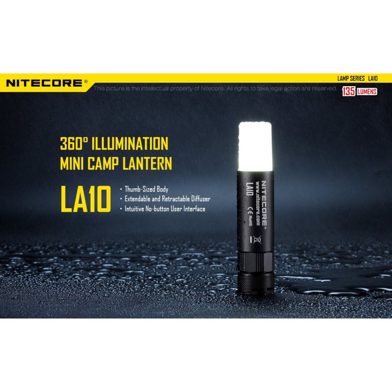NITECORE LA10 kompaktná mini baterka EDC 135 lúmenov dizajn balzamu na pery ideálna na camping a každodenné nosenie
