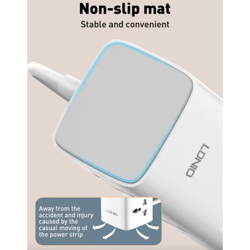 LDNIO Veža Power Strip 70W USB-C Nabíjacia Stanica. Kompaktná Kocka s 4 Zásuvkami & Prepäťovou Ochranou!