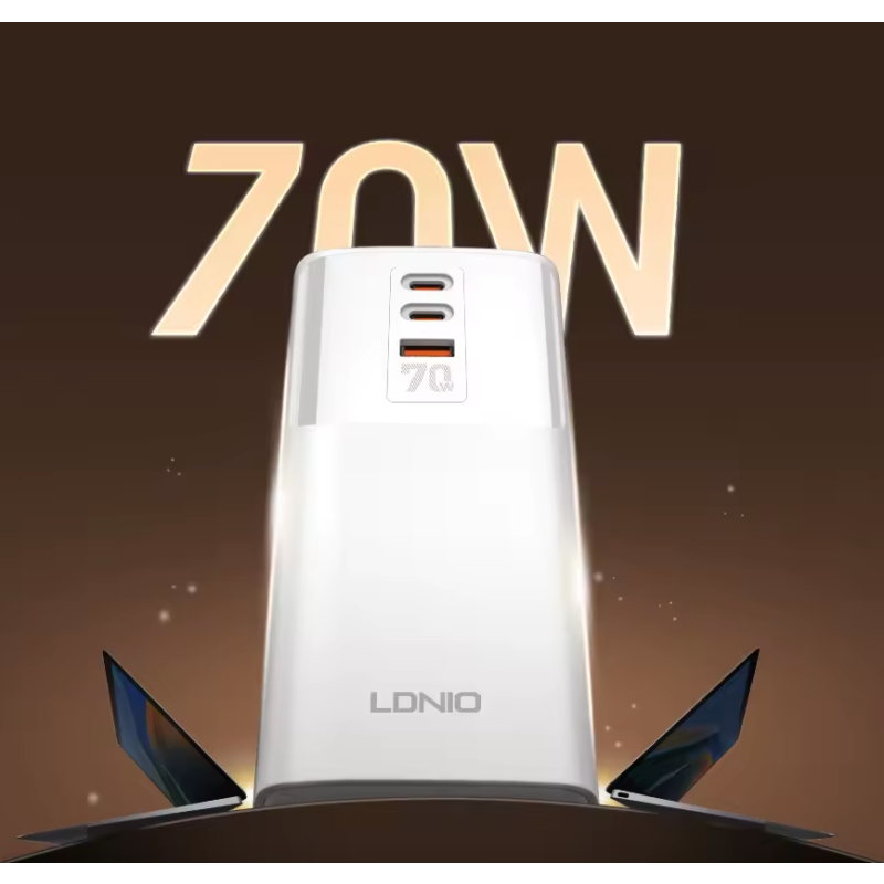 LDNIO Veža Power Strip 70W USB-C Nabíjacia Stanica. Kompaktná Kocka s 4 Zásuvkami & Prepäťovou Ochranou!