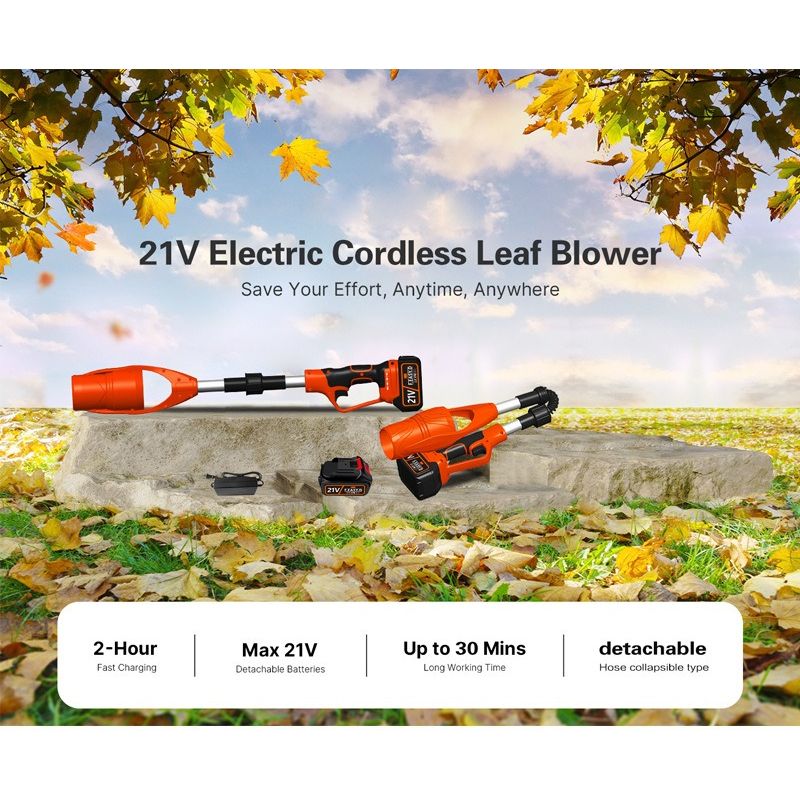 Ručný Výkonný Fúkač Lístia/Snehu, Bezdrôtový, Skladací, 6800 ot./min, Záhradný!