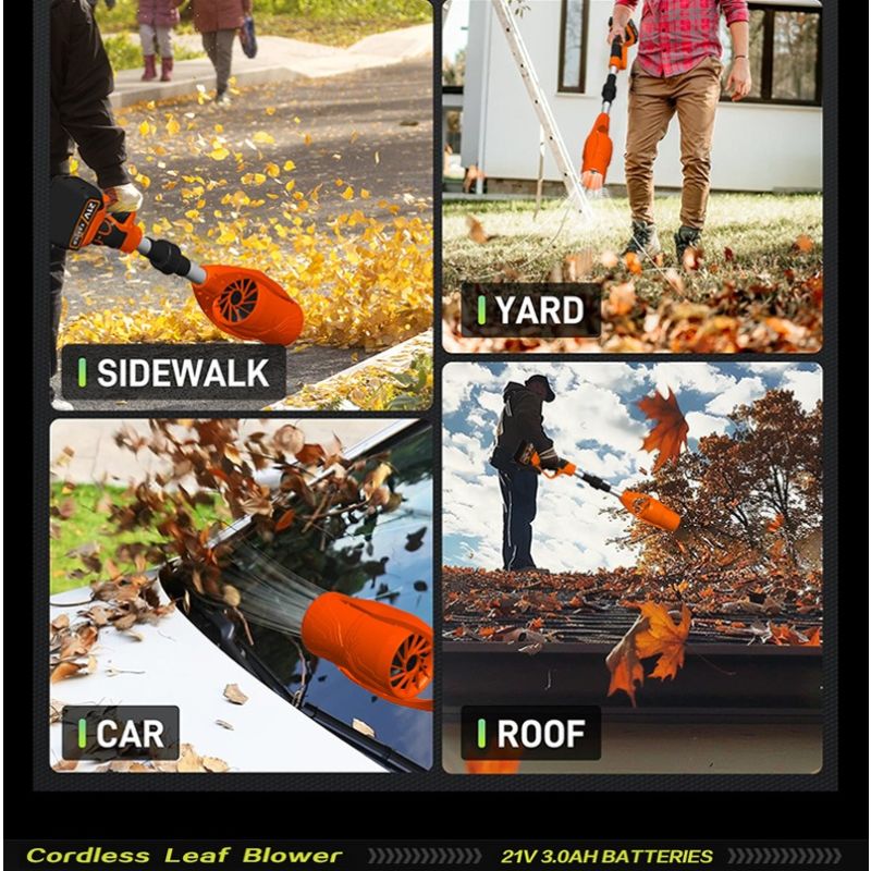 Ručný Výkonný Fúkač Lístia/Snehu, Bezdrôtový, Skladací, 6800 ot./min, Záhradný!