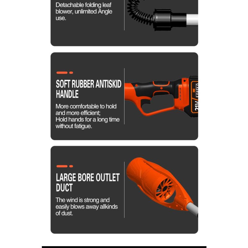 Ručný Výkonný Fúkač Lístia/Snehu, Bezdrôtový, Skladací, 6800 ot./min, Záhradný!