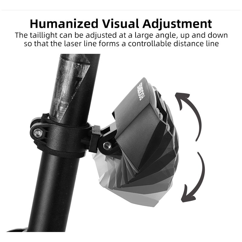 ROCKBROS LKWD-R1 cyklistické svetlo inteligentné USB LED projektor laseru pre bezpečnú mestskú a MTB jazdu