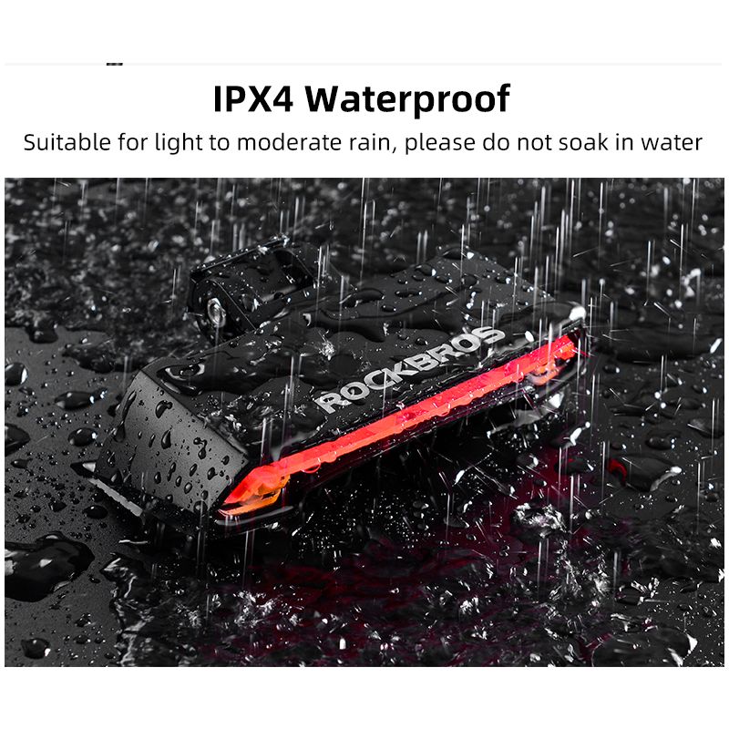 ROCKBROS LKWD-R1 cyklistické svetlo inteligentné USB LED projektor laseru pre bezpečnú mestskú a MTB jazdu